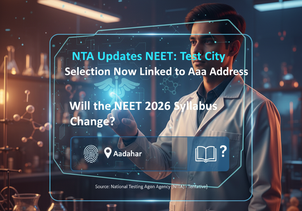 NTA Updates NEET: Test City Selection now Linked to Aadhaar Address